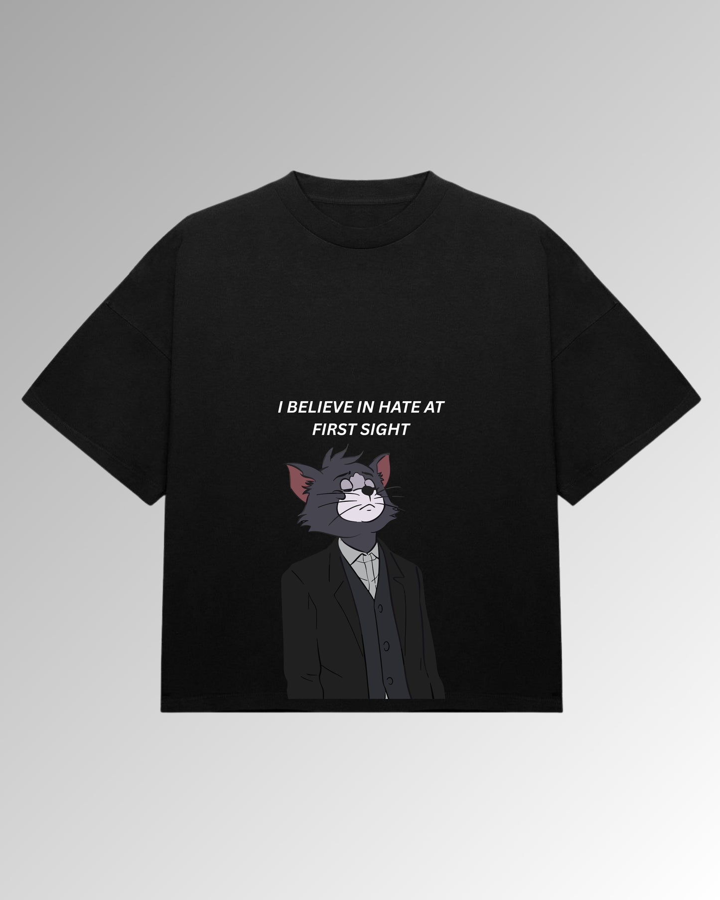 I Believe In Hate At First Sight - Oversized T-shirt - Black