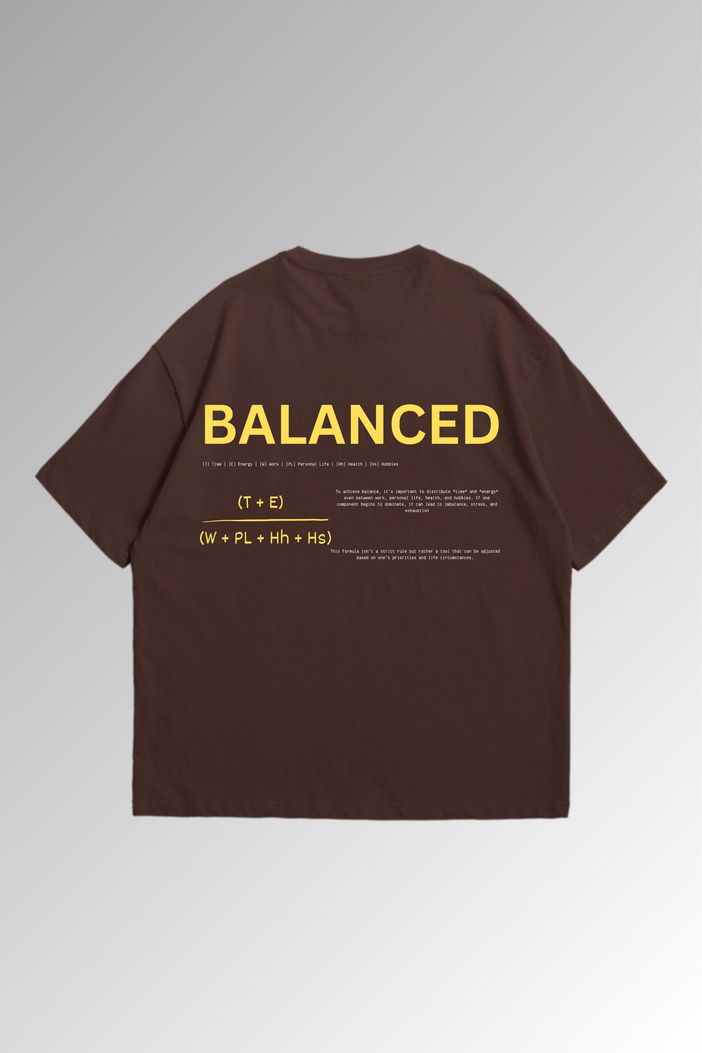 Balanced - Oversized T-shirt - Coffee