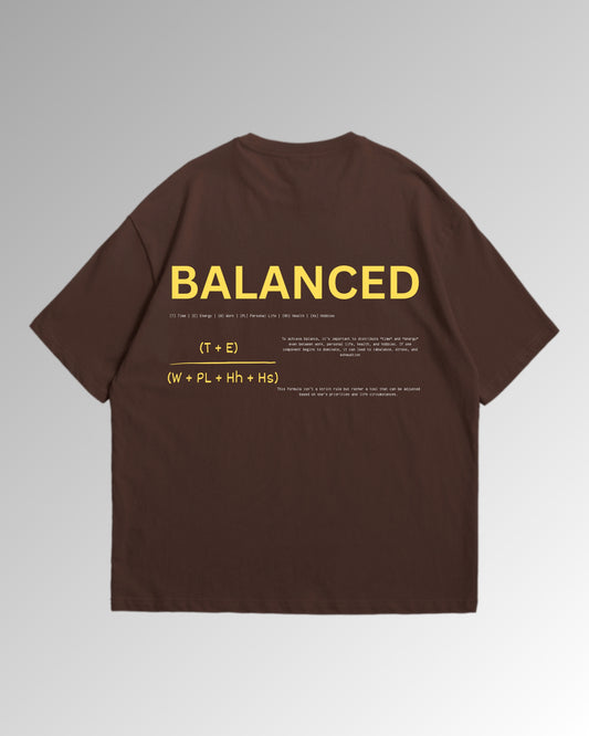 Balanced - Oversized T-shirt - Coffee