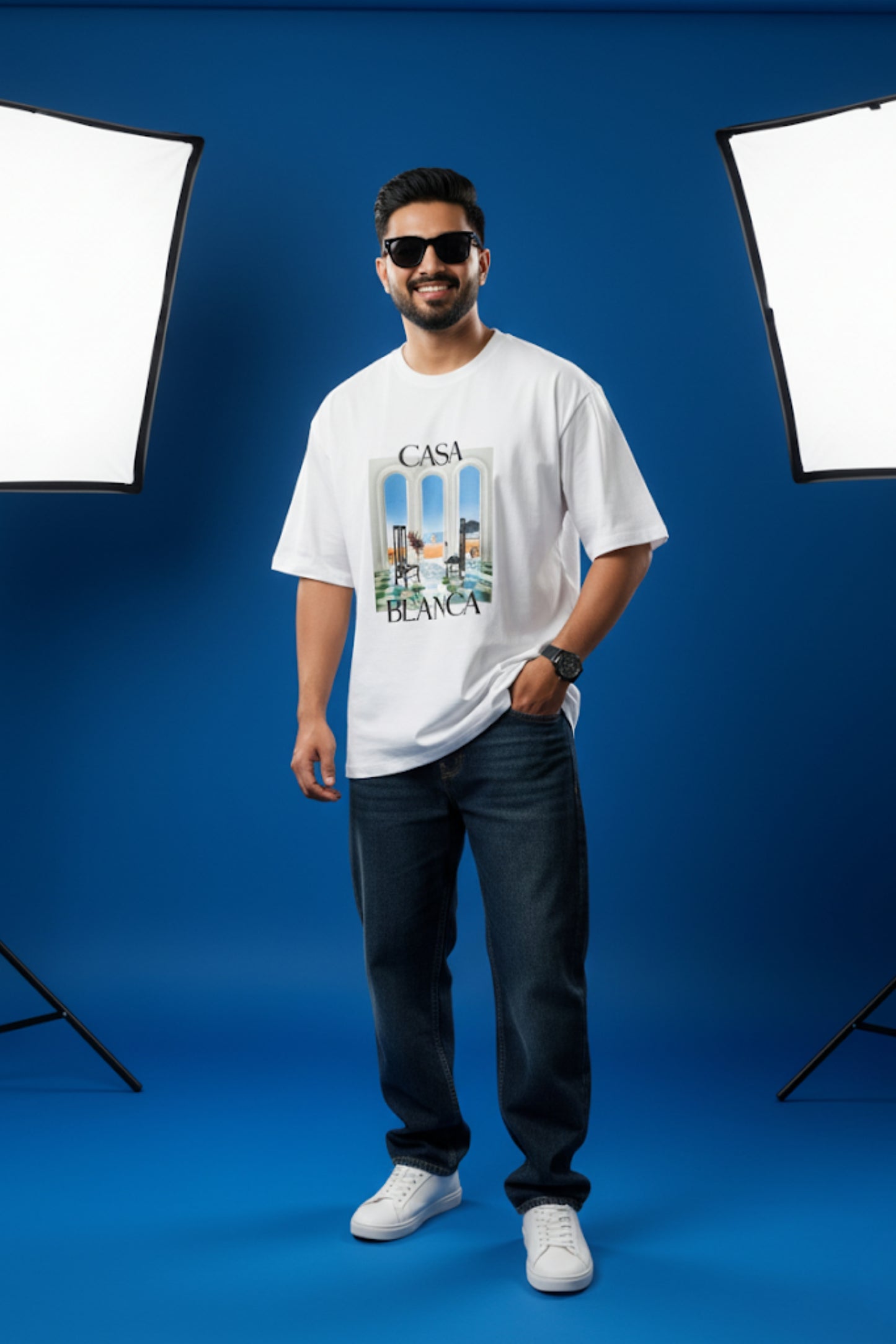 CASA BLANCA - Drop Shoulder T-shirt