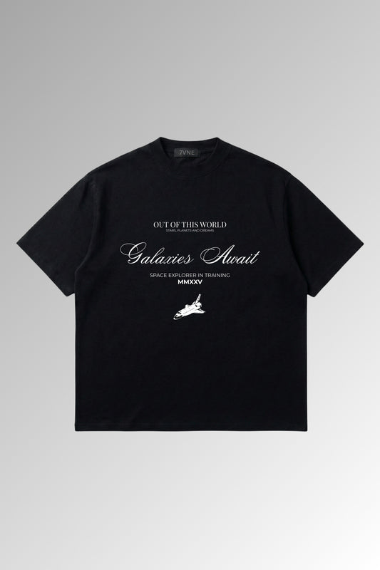 GALAXIES AWAIT - Drop Shoulder T-shirt