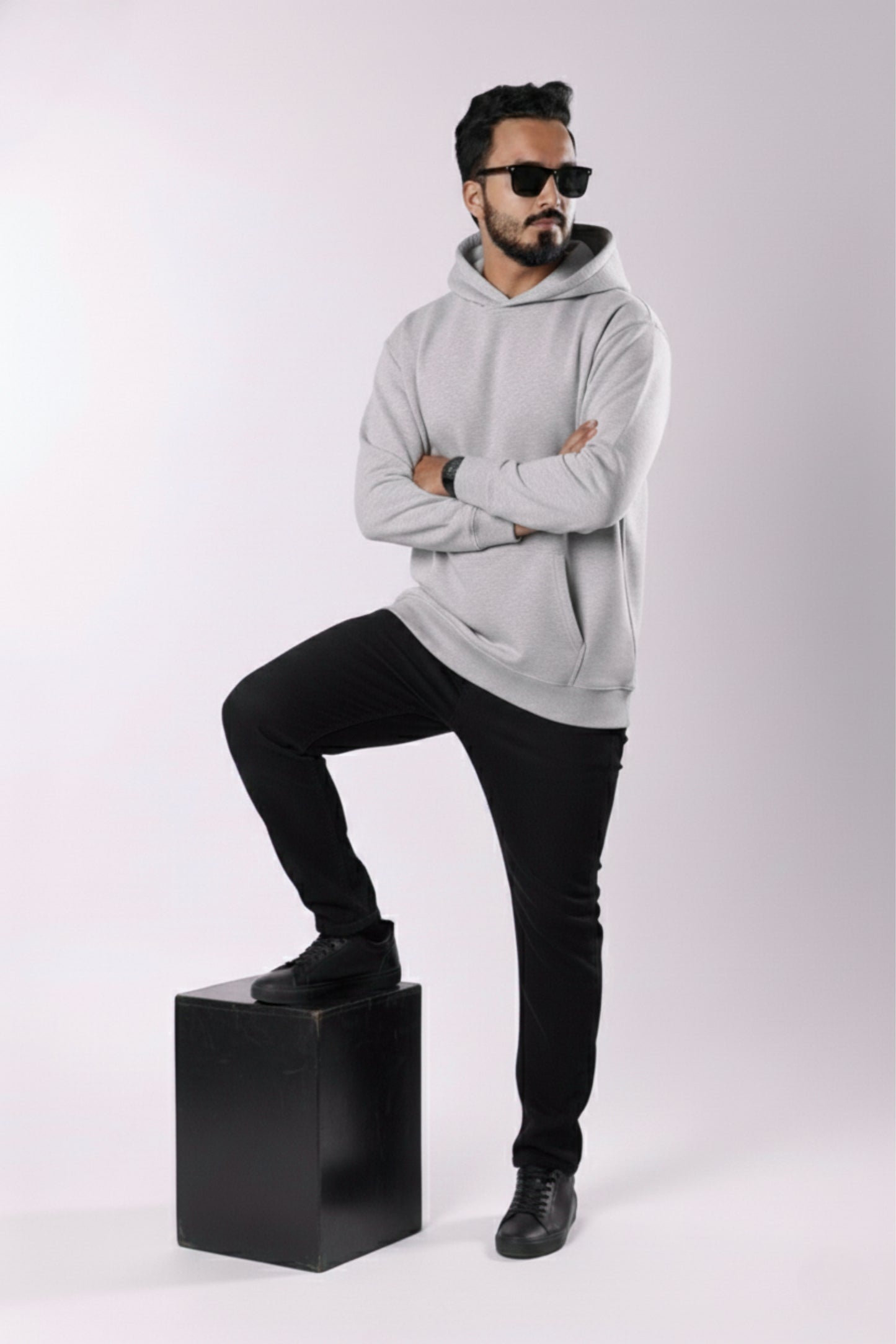 Solid Oversized Hoodie - Grey