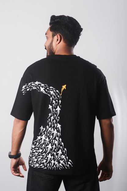 Fish Conceptual - Black Oversized Tshirt