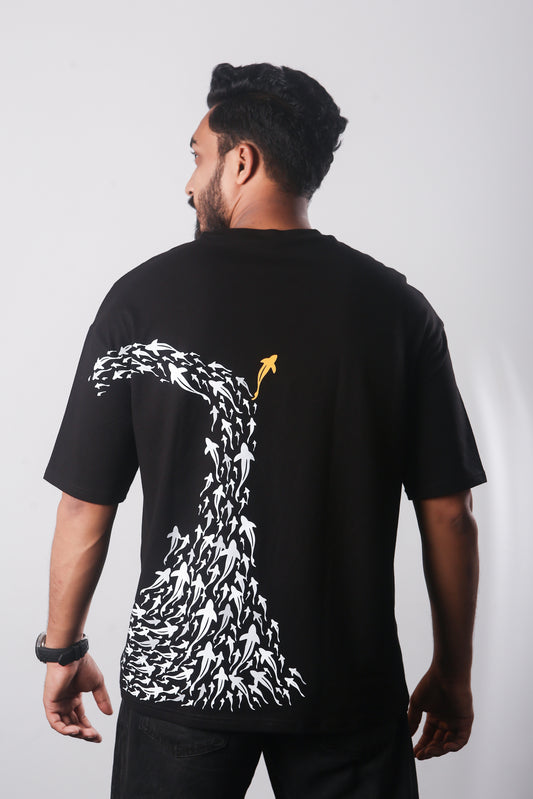 Fish Conceptual - Black Oversized Tshirt