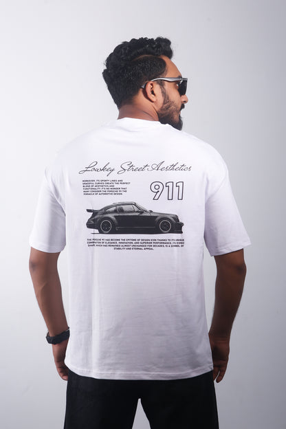 THE PORSCHE 911 - White Oversized Tshirt
