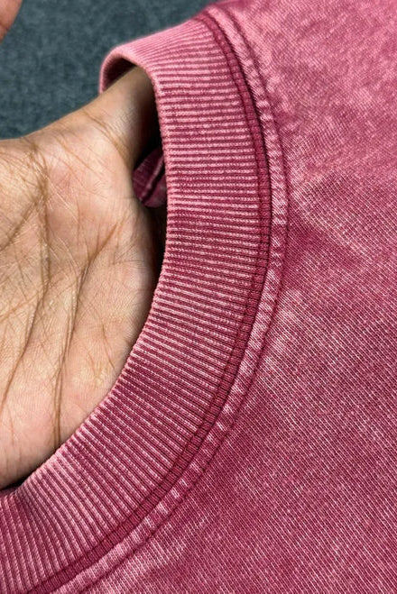 Extra Dirty - Maroon Acid Washed Oversized Tshirt