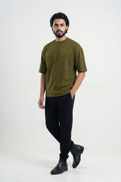 Solid Oversized Tshirt - Olive