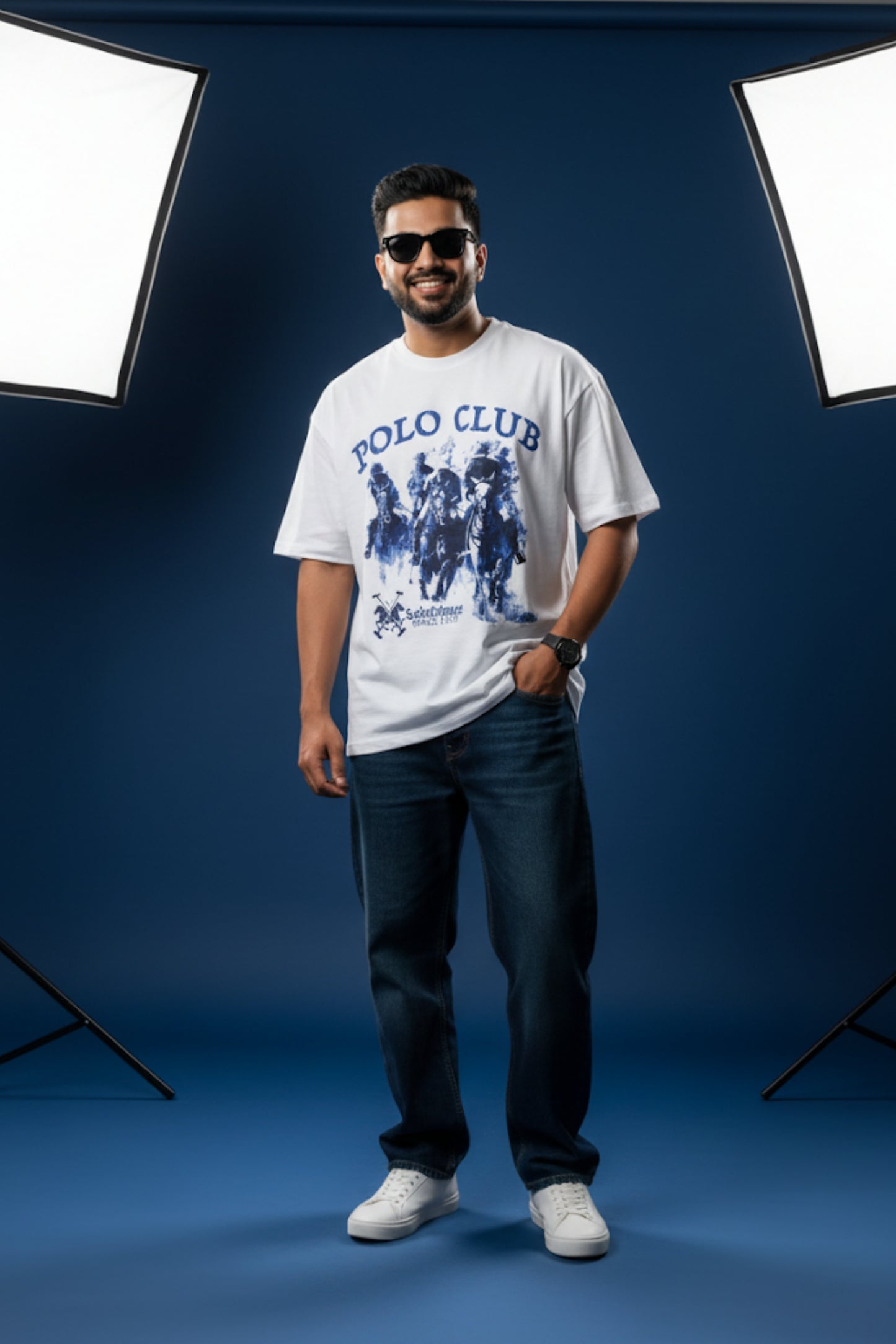 POLO CLUB - Oversized Drop Shoulder T-shirt