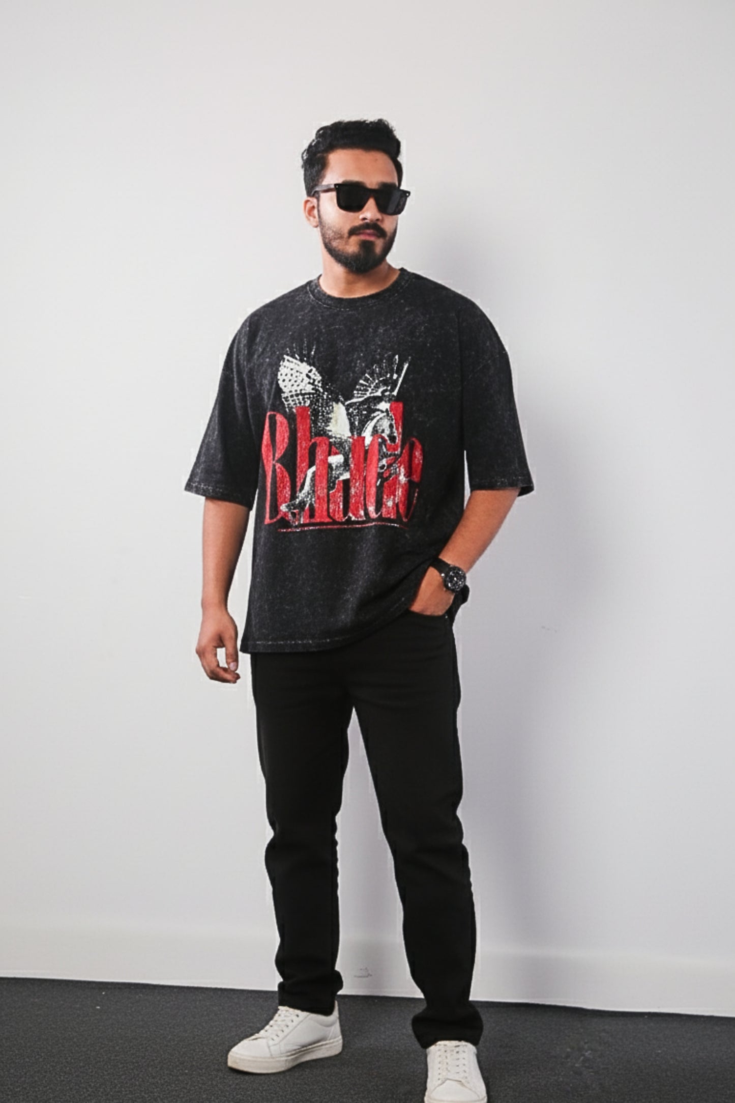 Rhude Flying Horse - Oversized Drop Shoulder T-shirt