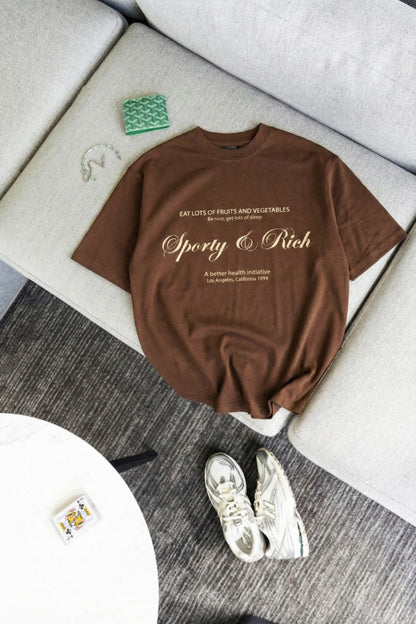 Sporty & Rich - Coffee Oversized Tshirt