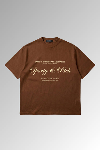 Sporty & Rich - Coffee Oversized Tshirt