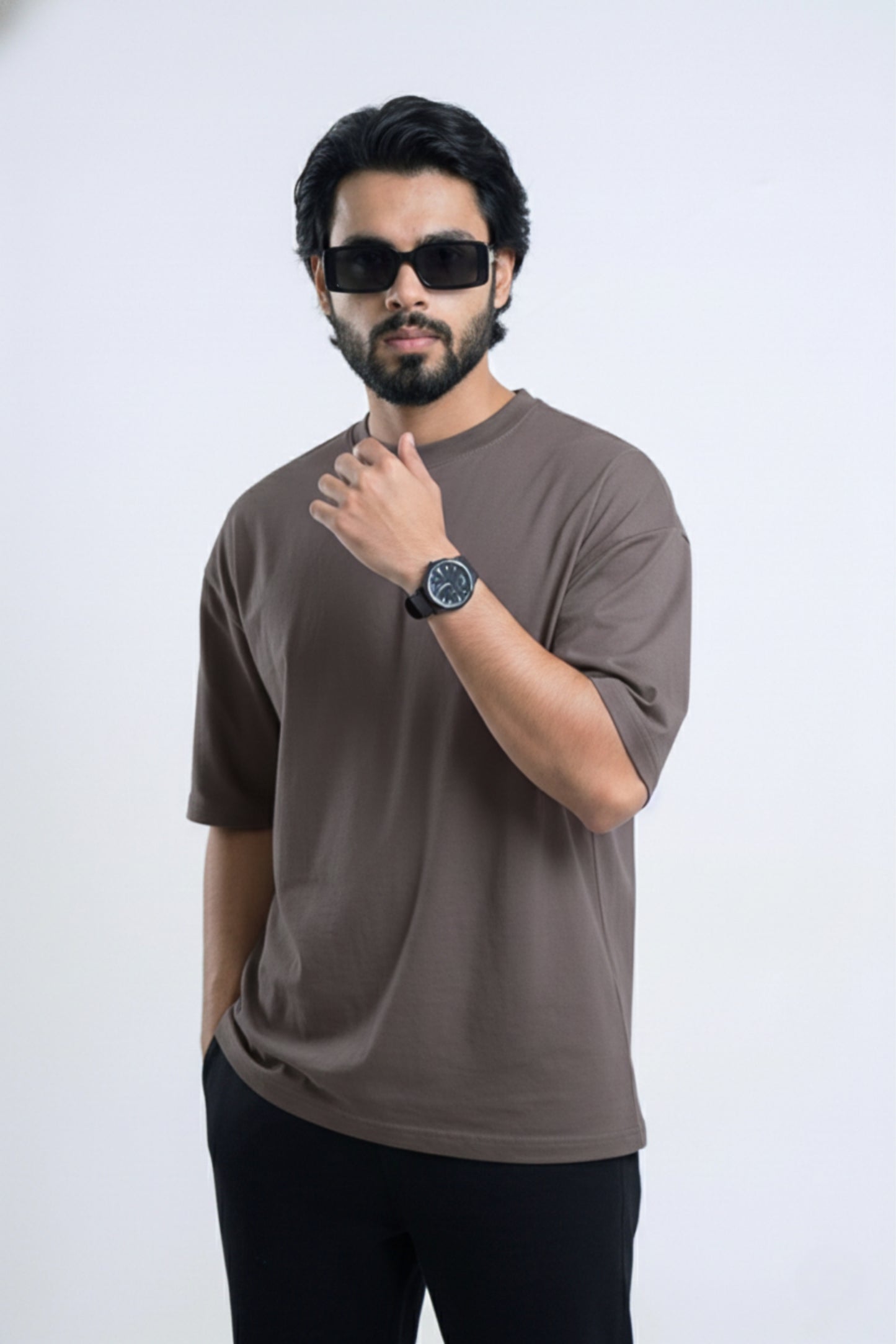 Solid Premium Drop Shoulder T-shirt - Steel Grey