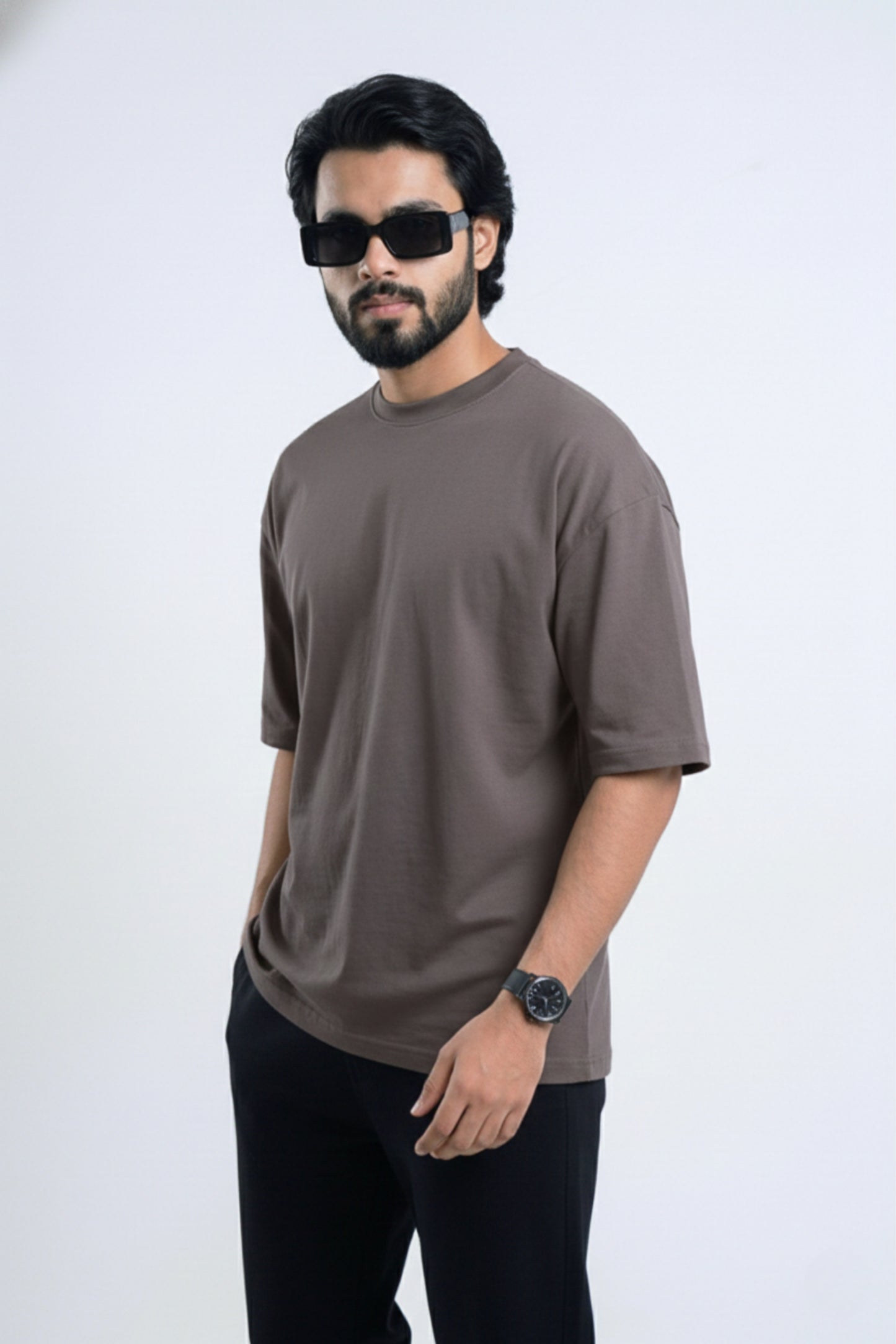 Solid Premium Drop Shoulder T-shirt - Steel Grey