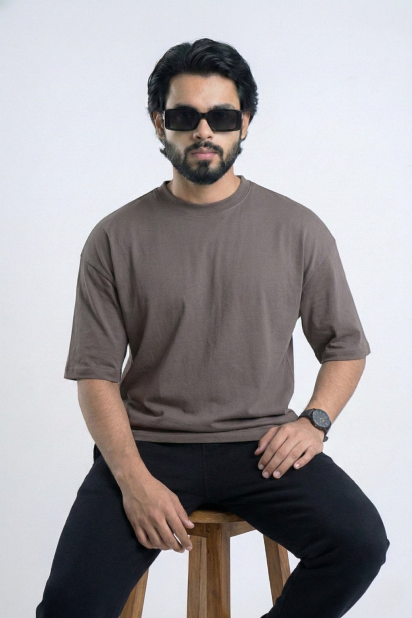 Solid Premium Drop Shoulder T-shirt - Steel Grey