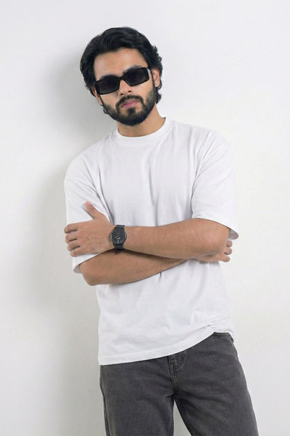 Solid Oversized Tshirt - White