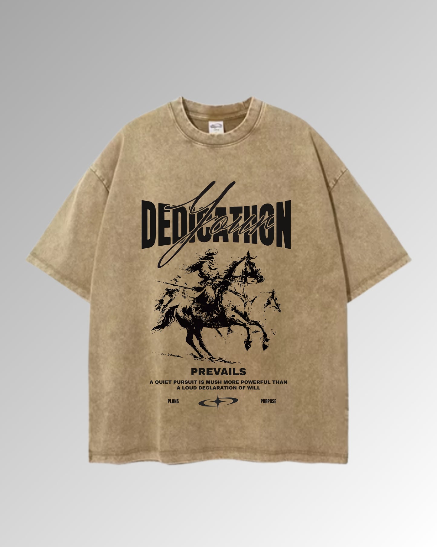Your Dedication - Oversized T-shirt - Beige Acid Wash