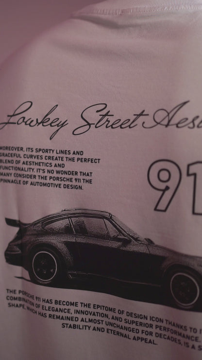 THE PORSCHE 911 - White Oversized Tshirt