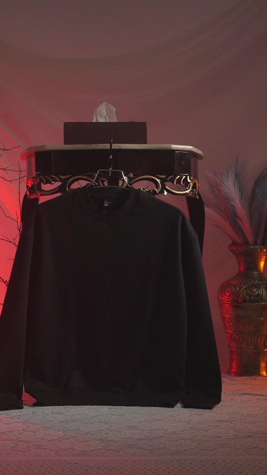 Solid Premium Oversized Sweatshirt - Black