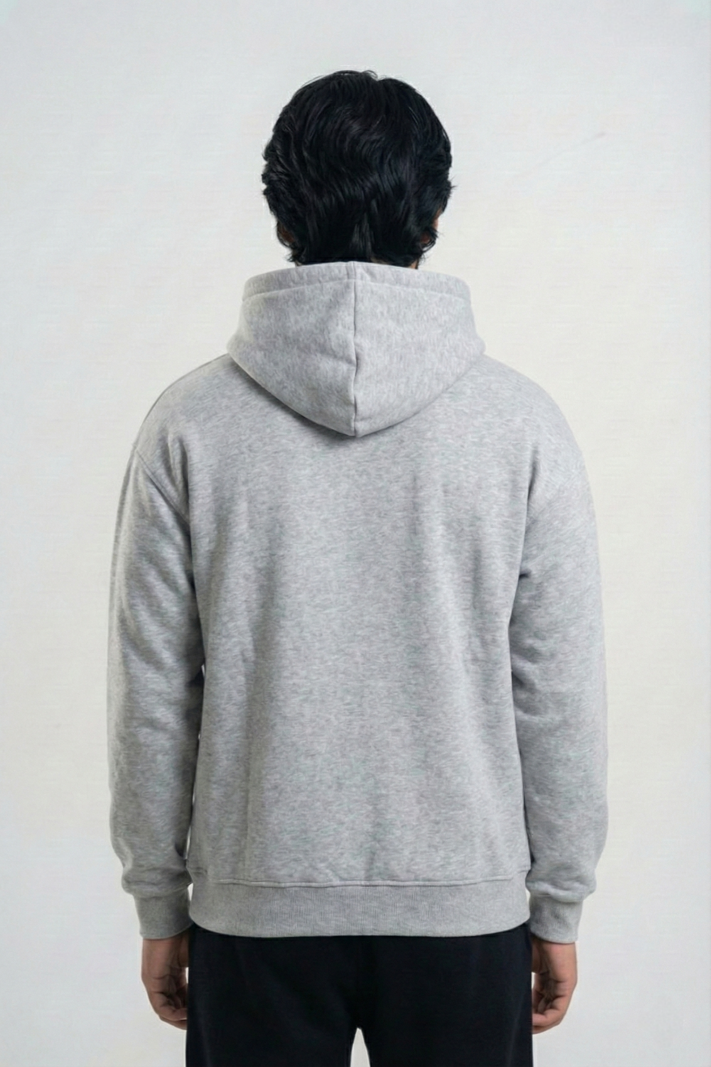 Solid Oversized Hoodie - Grey Melange
