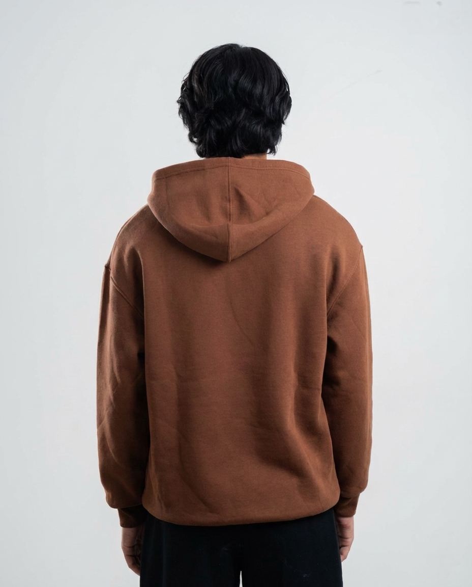 Solid Oversized Hoodie - Coffee