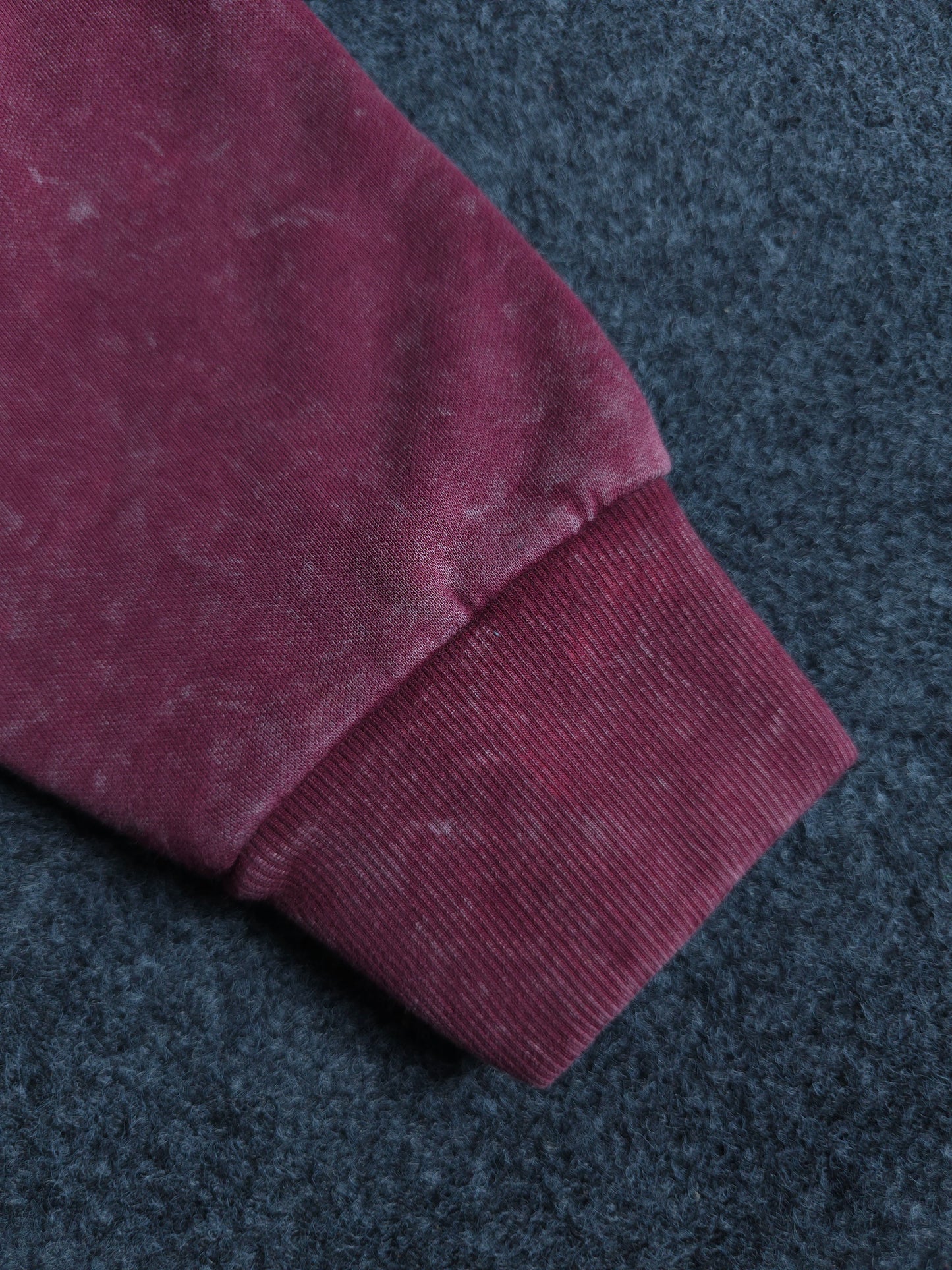 Solid Oversized Hoodie - Maroon Acid Wash