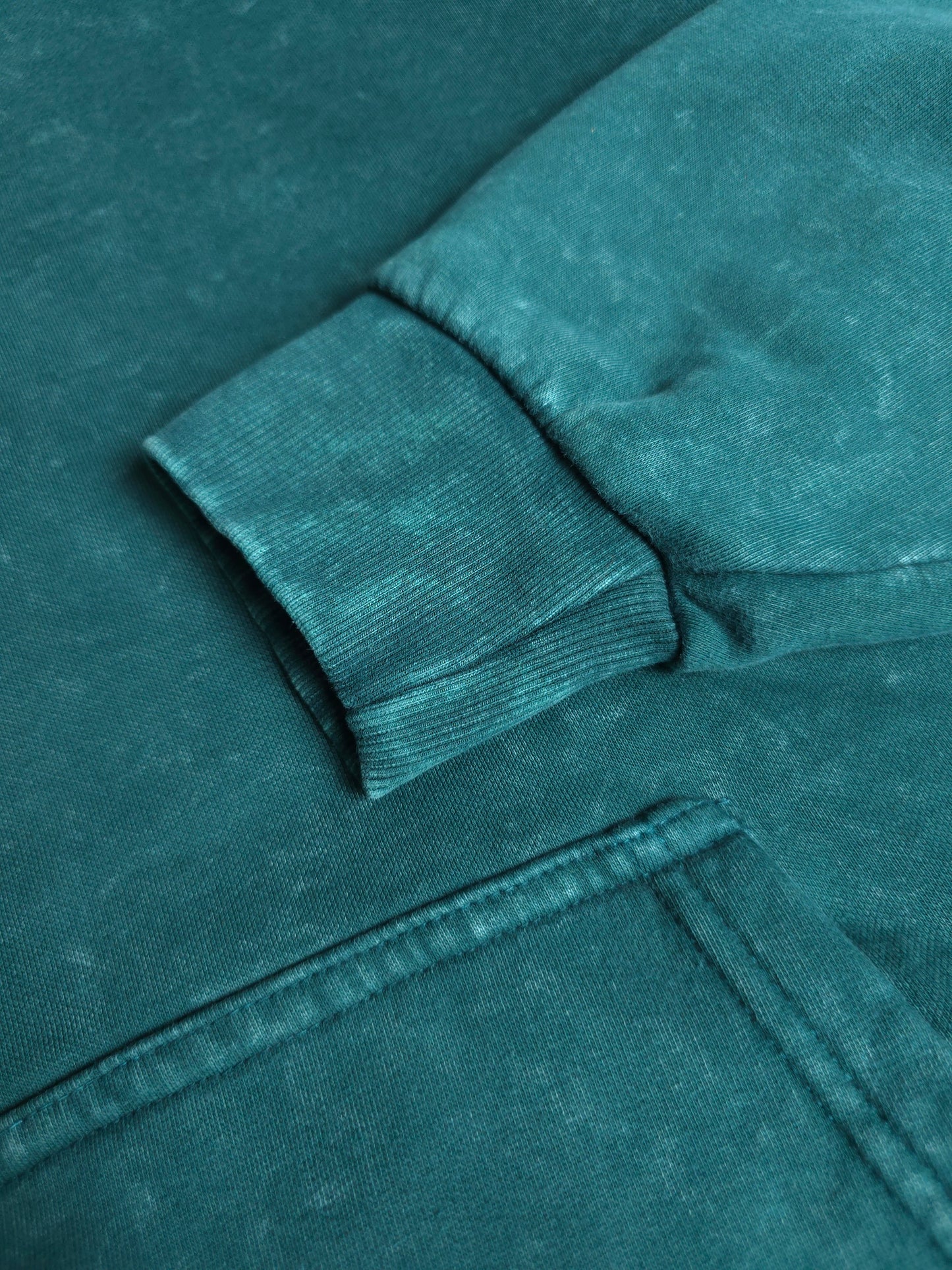 Solid Oversized Hoodie - Green Acid Wash