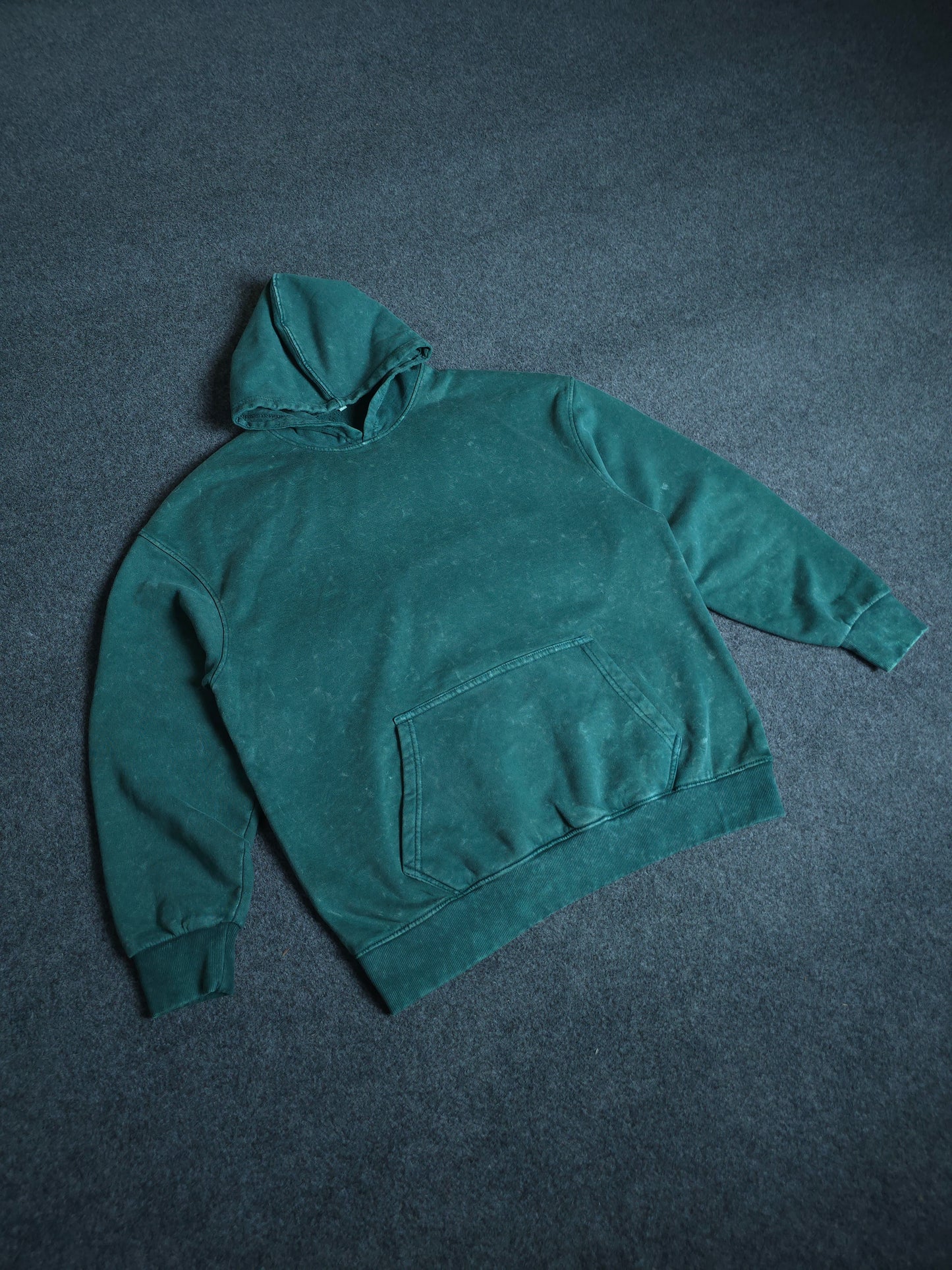 Solid Oversized Hoodie - Green Acid Wash