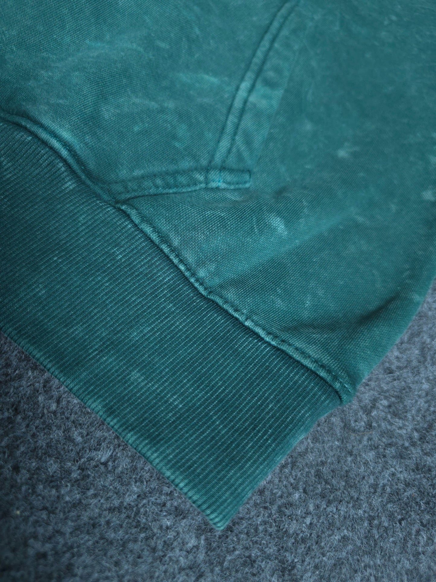 Solid Oversized Hoodie - Green Acid Wash