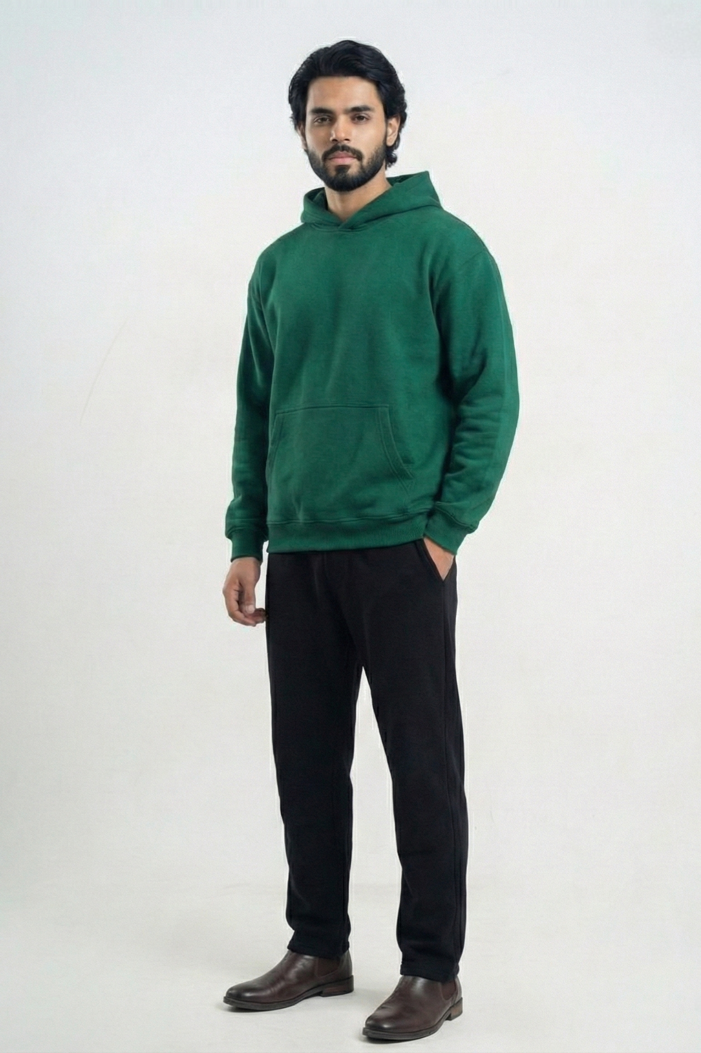 Solid Oversized Hoodie - Bottle Green