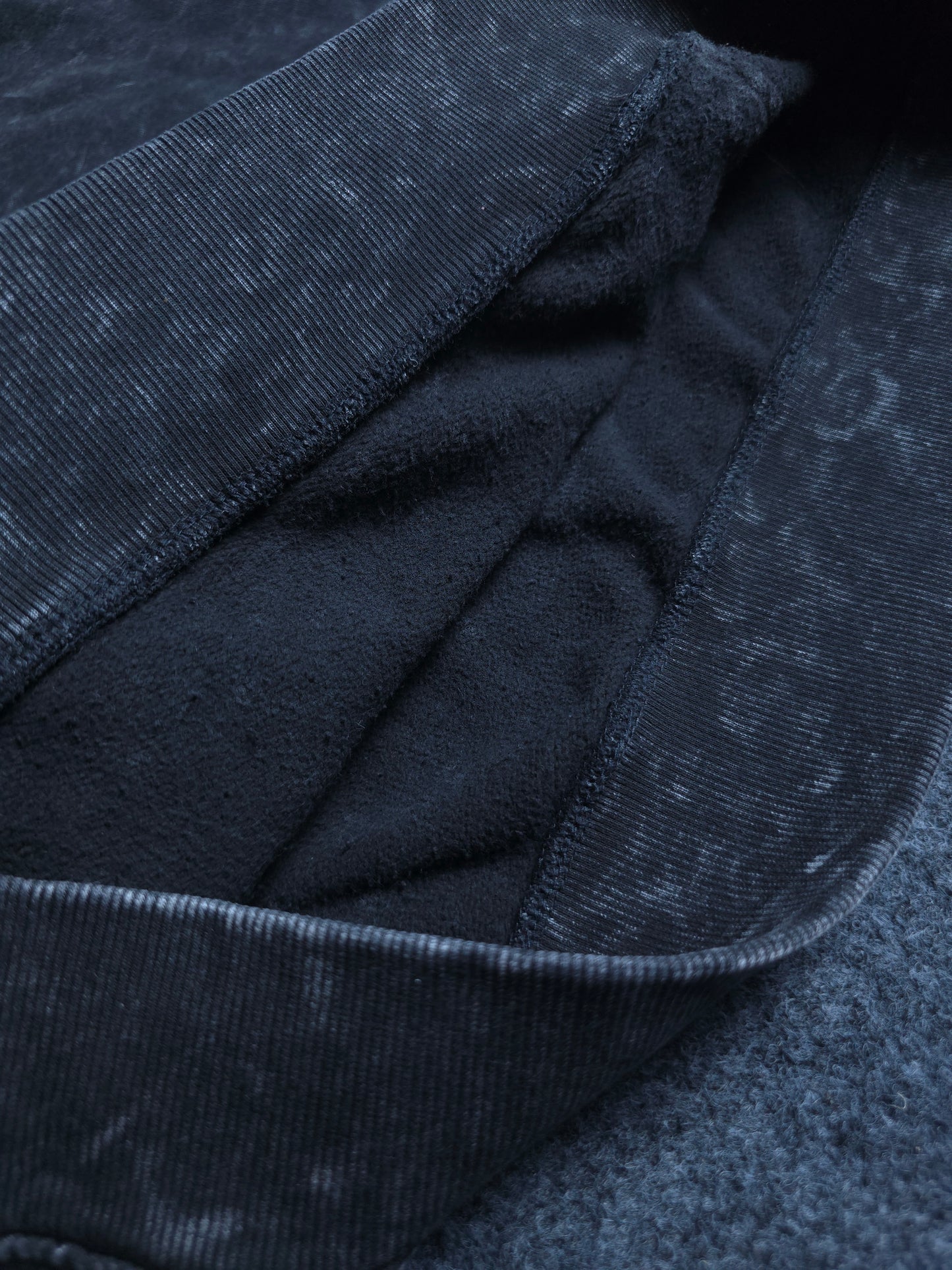 Acid Wash Oversized Hoodie - Black