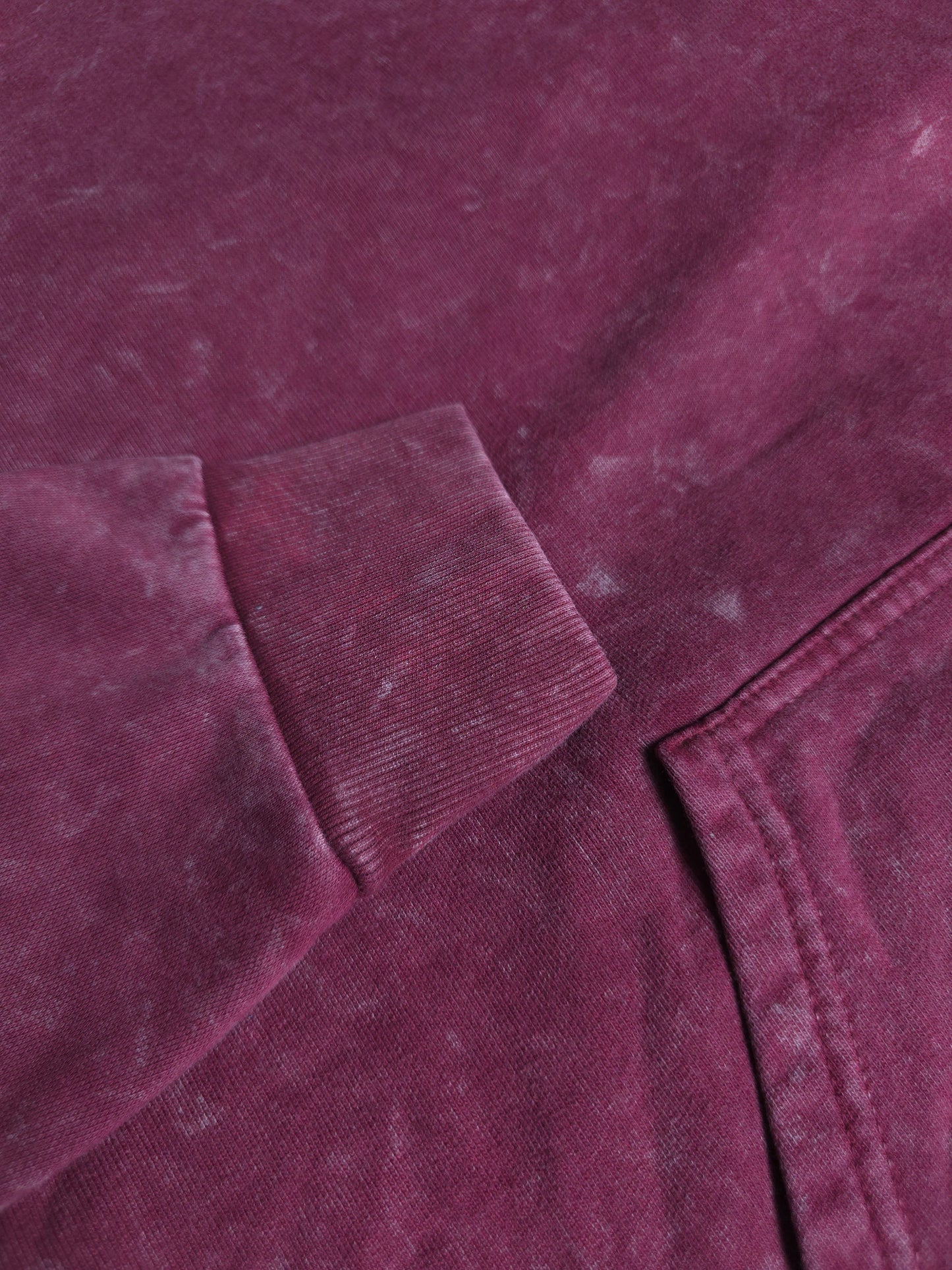 Solid Oversized Hoodie - Maroon Acid Wash