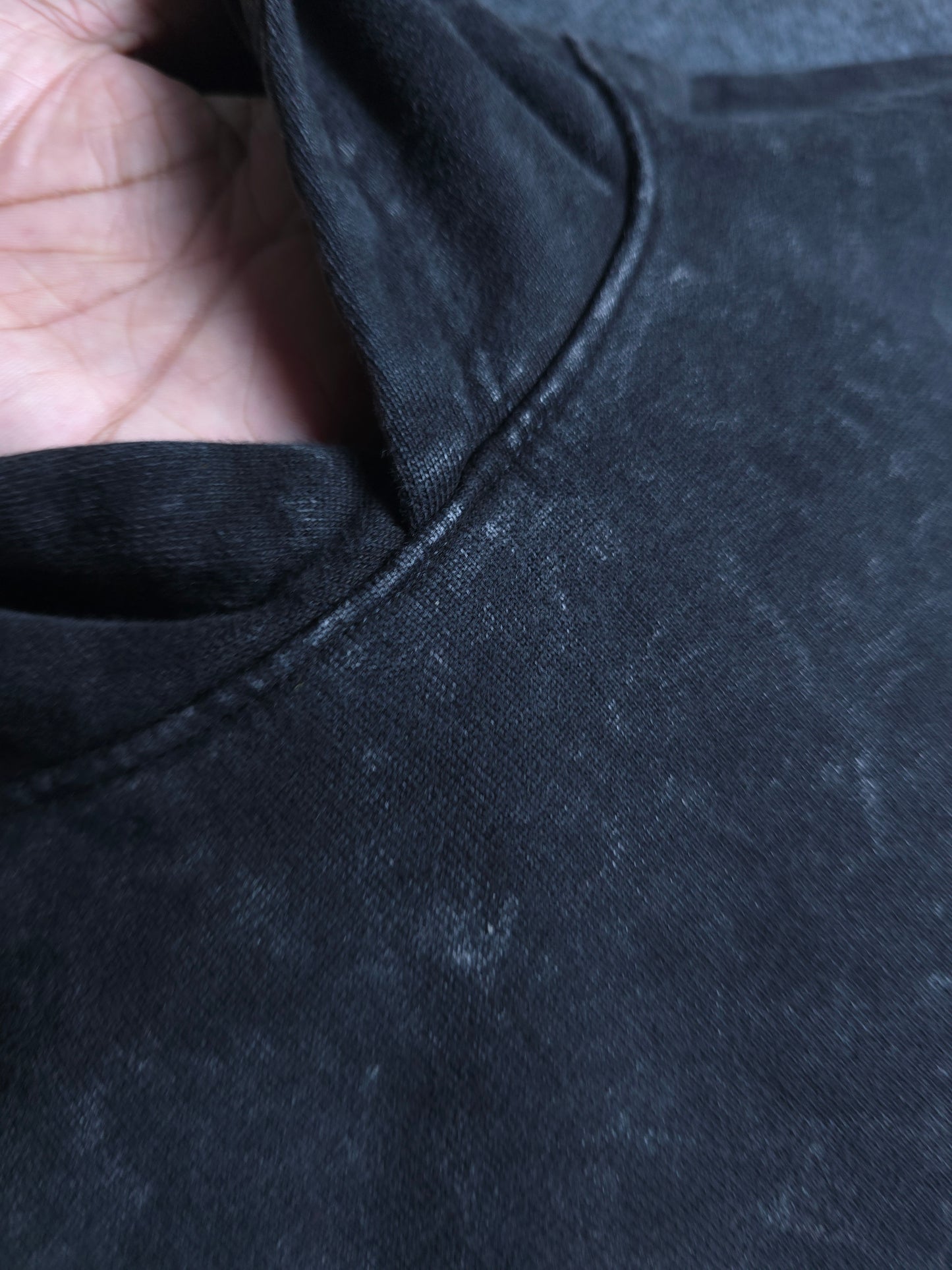 Acid Wash Oversized Hoodie - Black